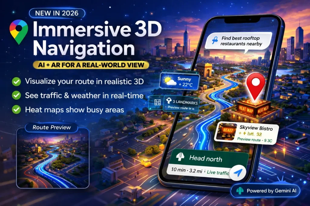 Immersive 3D navigation in Google Maps